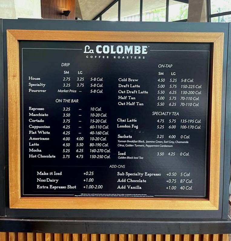 Menu La Colombe Coffee Workshop-2